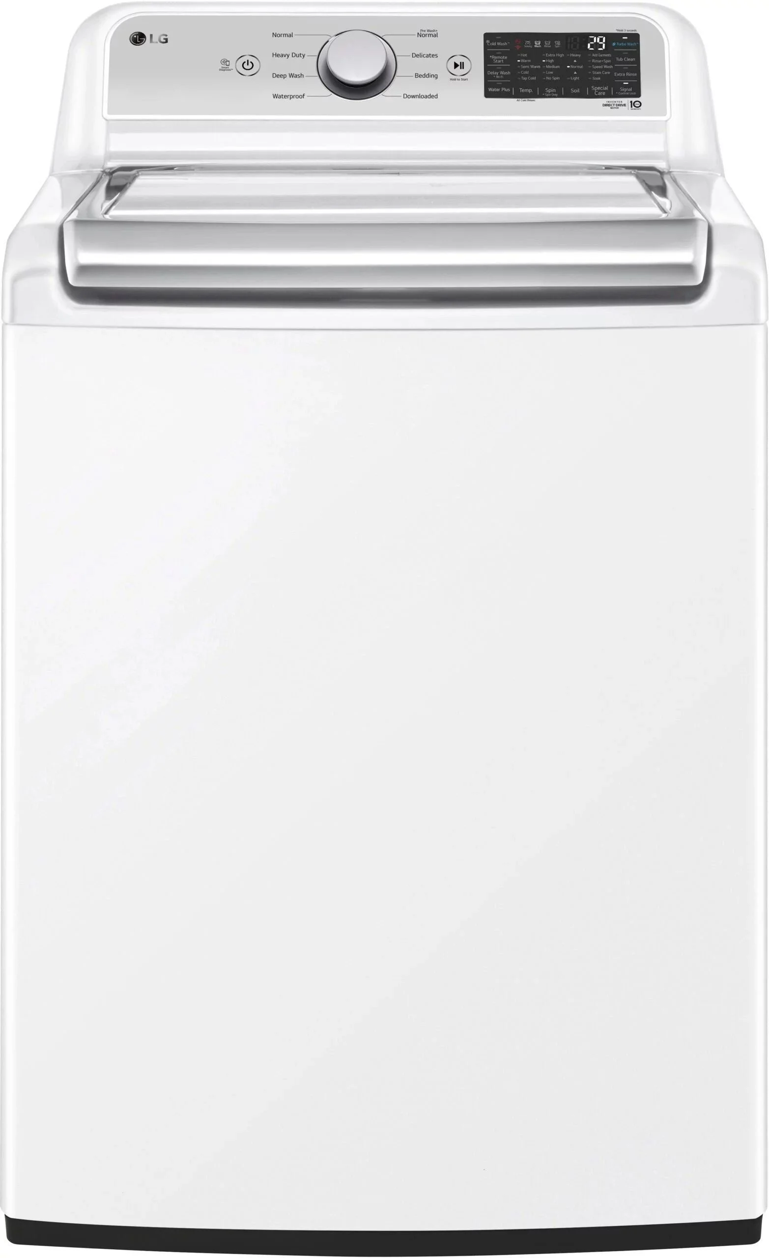 LG – 5.5 Cu. Ft. Smart Top Load Washer with TurboWash3D – White - Image 2