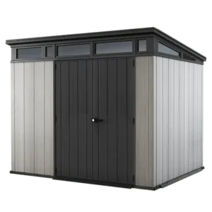 Keter Artisan 9×7 Foot Large Outdoor Shed with Floor with Modern Design for Patio Furniture