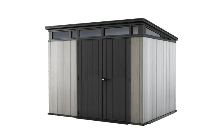 Keter Artisan 9×7 Foot Large Outdoor Shed with Floor with Modern Design for Patio Furniture