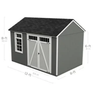 Heartland 12-ft x 8-ft Coronado Gable Engineered Storage Shed (Floor Included)