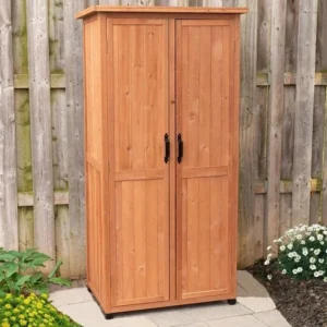 Leisure Season 3 ft. W x 2 ft. D Solid Wood Vertical Tool Shed